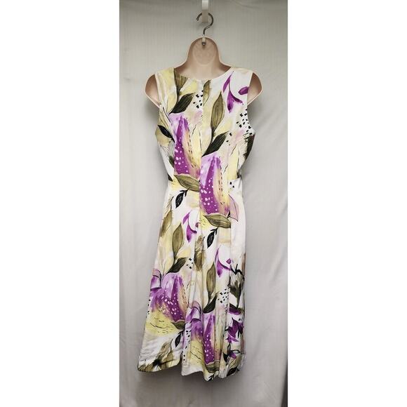 Alfani Sleeveless Floral-Print Fit And Flare Midi Dress Size 6 - Picture 9 of 12